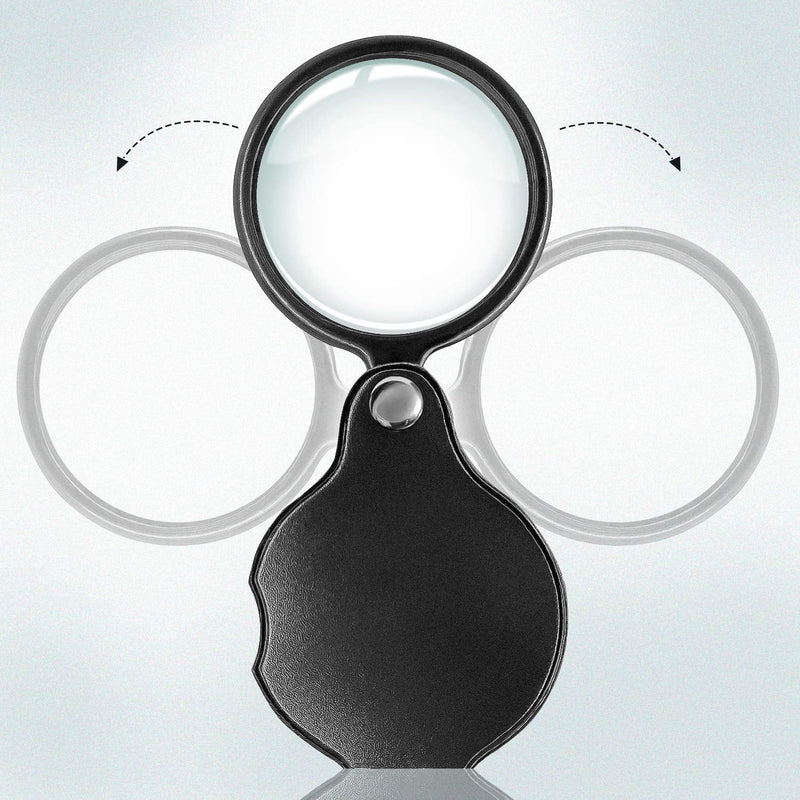 Wapodeai 2pcs 10x Small Pocket Magnify Glass Premium Folding Mini Magnifying Glass with Rotating Protective Sheath, Apply to Reading, Science, Jewelry, Hobbies, Books, 1.96in - NewNest Australia