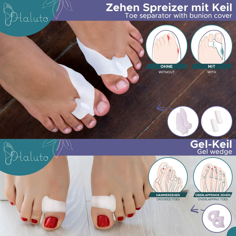HALUTO 6-in-1 SET Hallux Valgus Correction - Hallux Valgus Splint - Hallux Valgus Bandage - Toe Separator Hallux Valgus with Bunion Protection - Hallux Valgus Socks - Hallux Valgus Belt Training Band One Size - NewNest Australia