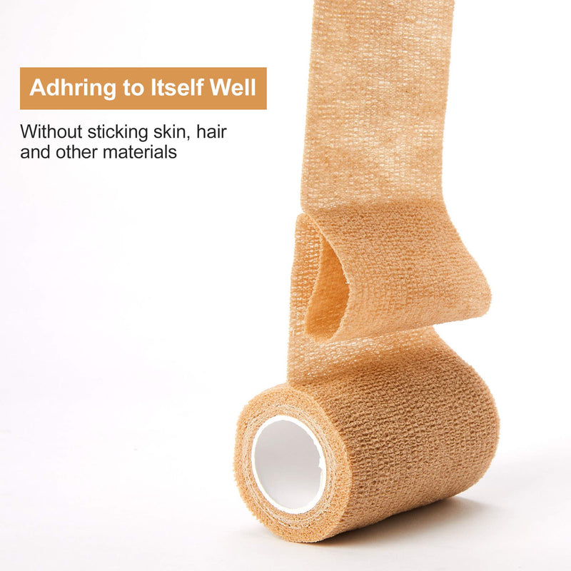 Self Adhesive Bandage Tape (3 Inches X 5 Yards), 8 Pack Elastic Cohesive Bandage Medical Wrap for First Aid, Sports, Wrist & Ankle 8 Rolls (Pack of 1) - NewNest Australia