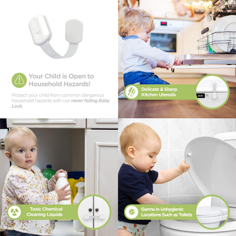 SKYLA HOMES Baby Locks (8-Pack) Child Safety Cabinet Proofing - Safe Quick and Easy 3M Adhesive Cabinet Drawer Door Latches No Screws & Magnets Multi-Purpose for Furniture Kitchen Ovens Toilet Seats - NewNest Australia