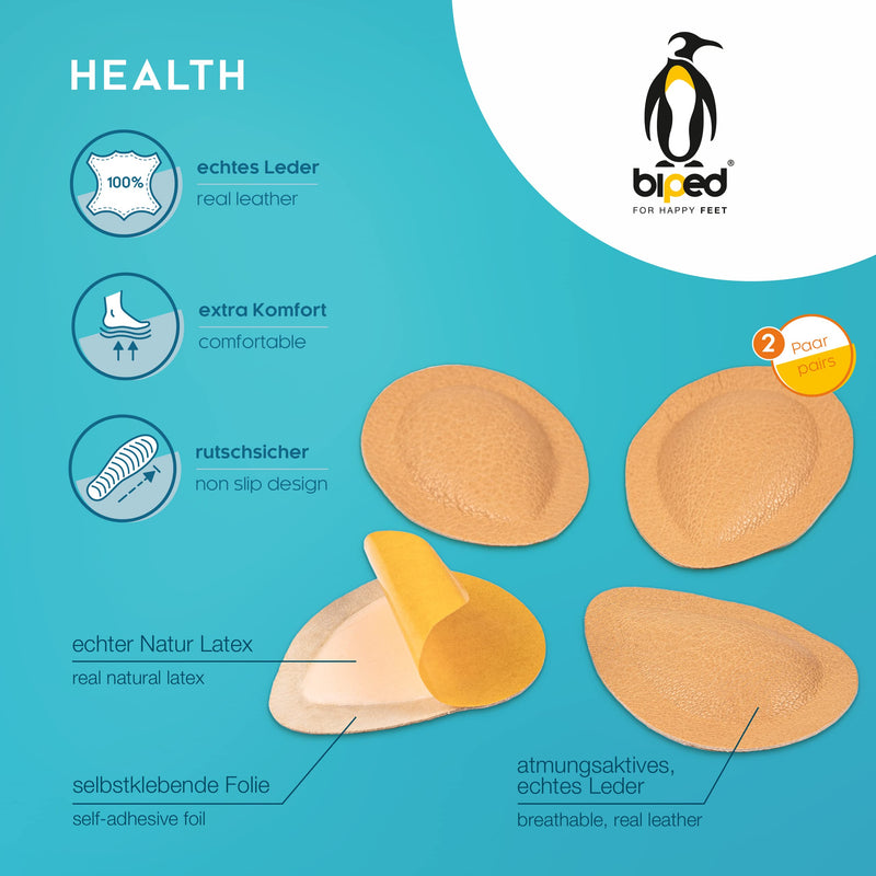 biped 2 pairs of orthopedic splayfoot pads made of leather teardrop shape - retro capital support - for gluing into shoes and sandals z1781(41-42) 41-42 - NewNest Australia