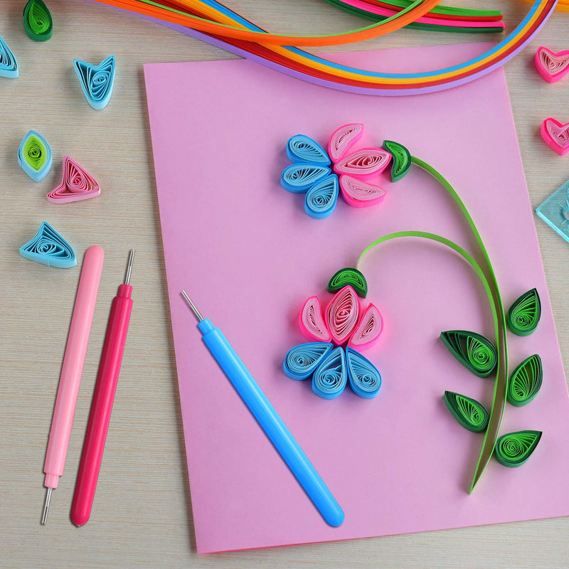Paper Quilling Tools Rolling Curling Quilling Needle Pen DIY Cardmaking Paper Quilling Pen for Art Craft Handmade Tools, 4 Colors (12 Pieces) 12 - NewNest Australia