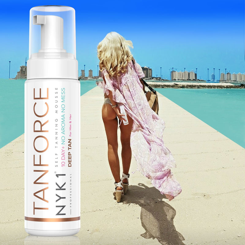 AWARD WINNING BEST Fake Tan (250ml) Self TAN FORCE Skinny Tan Natural Look Face Tan and Body Self Bake Tan Invisible Tanning Foam TanForce Mousse Developing Sands Australian Dark Brown St Gold Bronzer - NewNest Australia