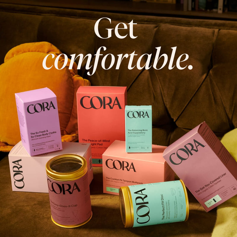 Cora Bladder Liner | Long Length | 100% Organic Cotton Topsheet | Incontinence, Leak Protection | Thin, Hypoallergenic | Unscented | Daily Use | Comfortable | Packaging May Vary (72 Count) 72 Count (Pack of 1) - NewNest Australia