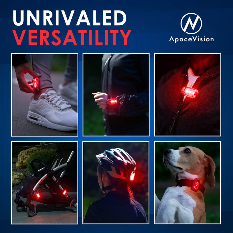 LED Safety Light (2 Pack) + Free Bonuses | Clip On Strobe/Running Lights for Runners, Dogs, Bike, Walking | The Best High Visibility Accessories for Your Reflective Gear, Bicycle etc Red - NewNest Australia
