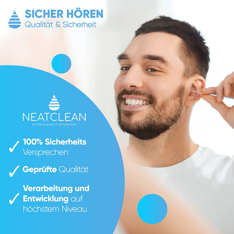 Neatclean Ear Wax Remover Set - 8 In 1 - Stainless Steel Ear Cleaning Set With Premium Storage Box - Effective And Reusable Ear Cleaning Tools - Perfect Ear Care Set For Adults - NewNest Australia