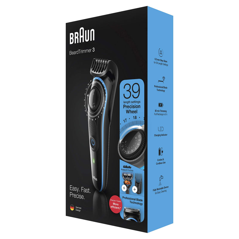 Braun - 81705178 - BT3240 Beard and Hair Trimmer, 39 Length Settings, Black/Blue Single - NewNest Australia