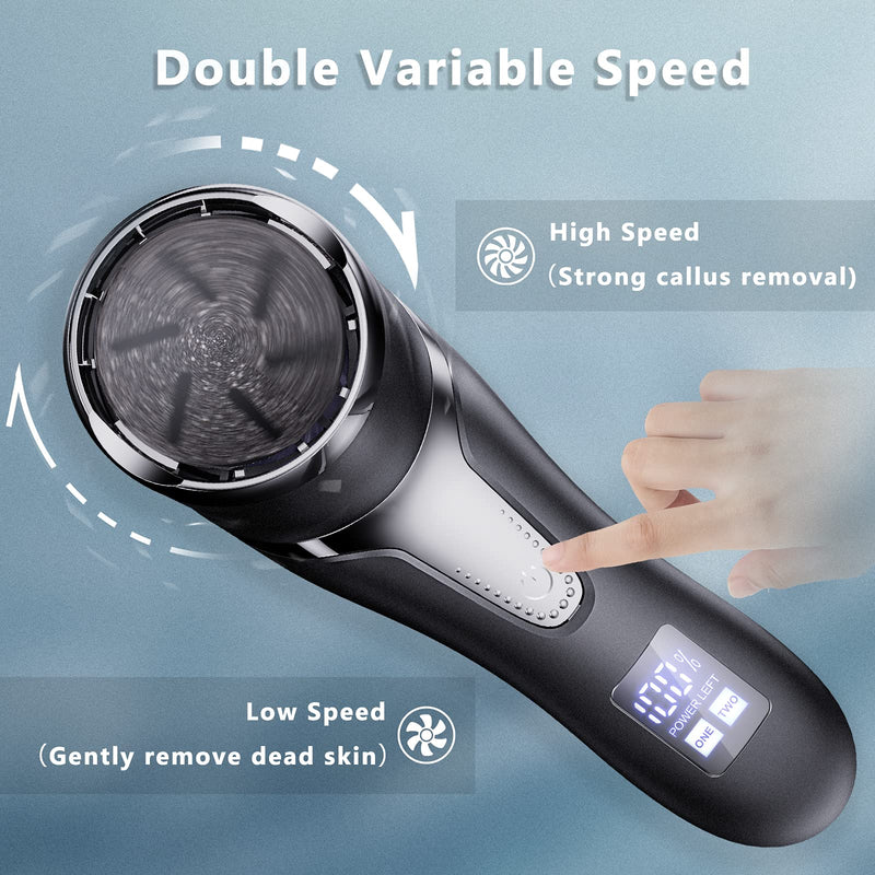 Callus Remover Electric Rechargeable Callus Removal Foot Electric Ipx7 Waterproof Led Display Pedicure Set Foot Care Electric With Vacuum System, 2 Speeds & 3 Grinding Heads - NewNest Australia