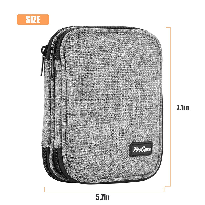ProCase Crochet Hook Case (up to 6.5 Inches), Travel Organizer Zipper Bag for Various Crochet Hooks, Circular Knitting Needles and Other Accessories (NO Accessories Included), Grey - NewNest Australia