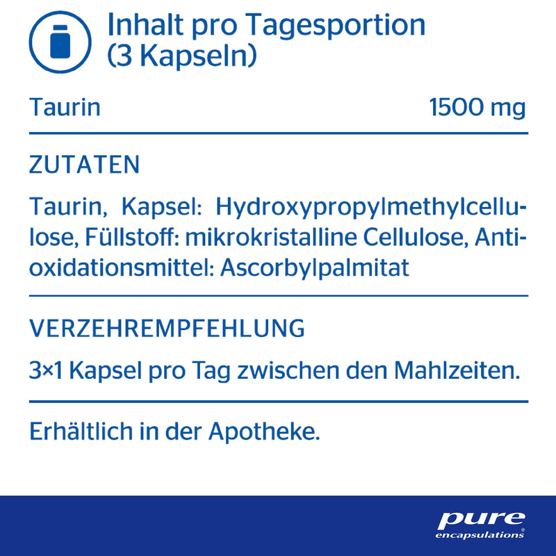 Pure Encapsulations - Taurine - 60 capsules - NewNest Australia