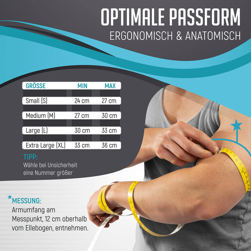 KINETIC EVOLUTION Elbow bandage for men and women, sports compression, bandage against elbow pain, breathable, stabilized and supported, sports bandage for tennis, volleyball, weight training, golf, handball, Nordic walking, XL black - NewNest Australia