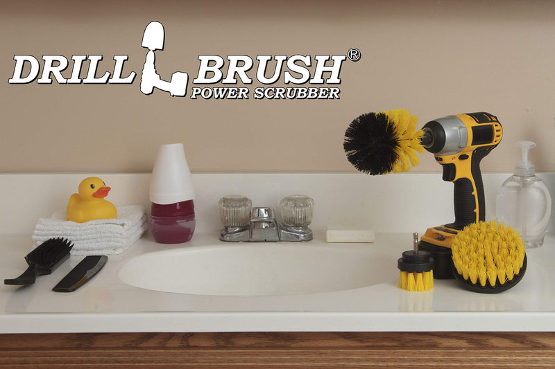 Drill Brush Attachment - Bathroom Surfaces Tub, Shower, Tile and Grout All Purpose Power Scrubber Cleaning Kit –Grout Drill Brush Set – Drill Brushes by Drill Brush Power Scrubber by Useful Products All Purpose Medium-yellow - NewNest Australia