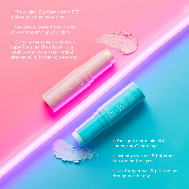TULA Skin Care Rose Glow & Get It Cooling & Brightening Eye Balm | Dark Circle Under Eye Treatment, Instantly Hydrate and Brighten Undereye Area, Perfect to Use On-the-go | 0.35 oz. - NewNest Australia