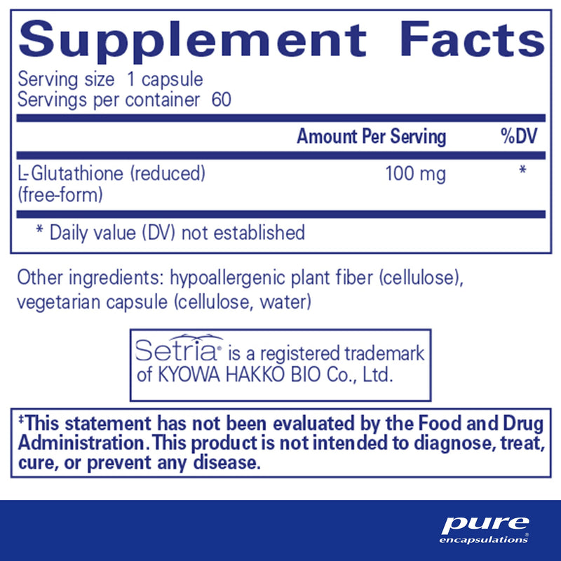 Pure Encapsulations Reduced Glutathione | Hypoallergenic Antioxidant Supplement to Support Liver and Cell Health* | 60 Capsules 60 Count (Pack of 1) - NewNest Australia