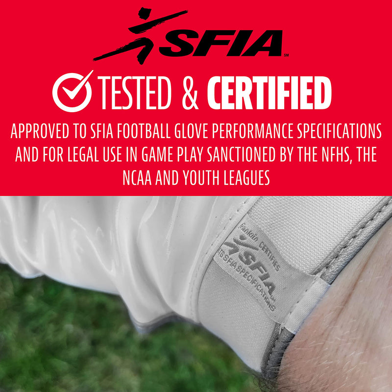 Franklin Sports Supratak Football Receiver Gloves - White/Chrome - Adult Large - NewNest Australia