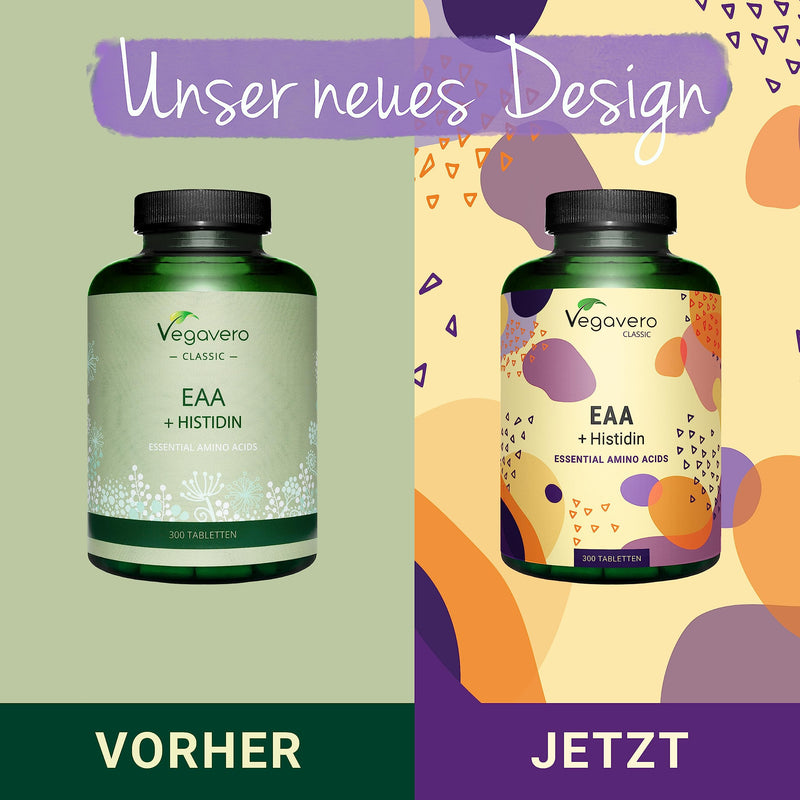 Eaa Tablets Vegavero | 100% Natural - Not Synthetic | All 8 Eaas Including Bcaa (2:1:1) + Histidine | Vegan | 1000 Mg Amino Acids Per Tablet | No Additives | 300 Tablets - NewNest Australia