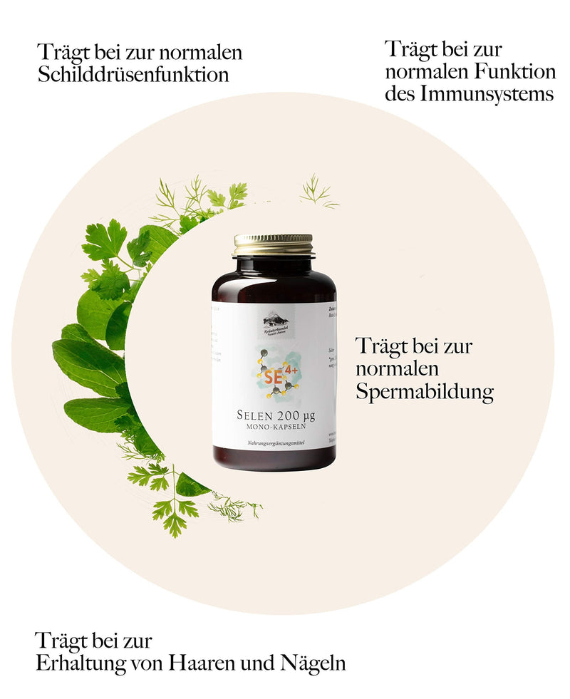 KRÄUTERHANDEL SANKT ANTON - Selenium capsules - 200µg pure selenium - high dosage - vitamin E - German premium quality (365 capsules) 365 pieces (pack of 1) - NewNest Australia
