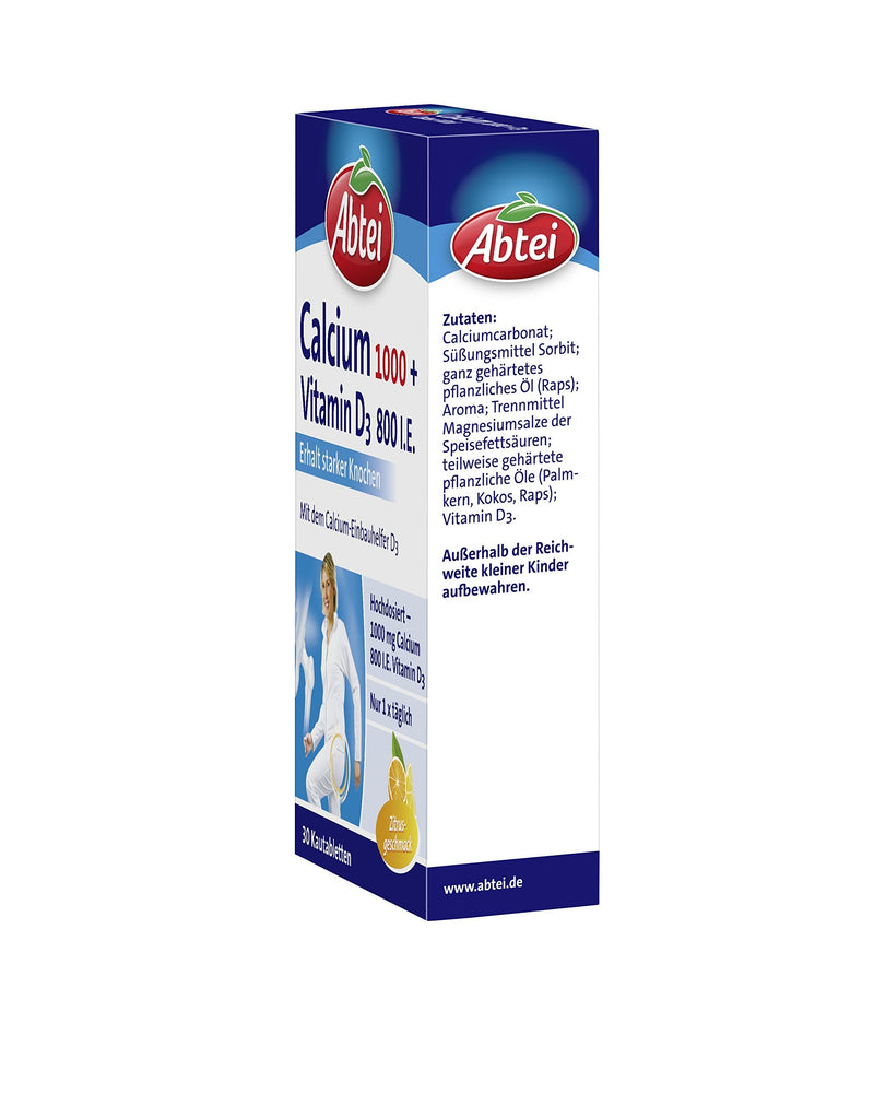 Abbey Calcium 1000 + D3 Osteo Vital, chewable tablets, 30 pieces (1 x 113g) - NewNest Australia
