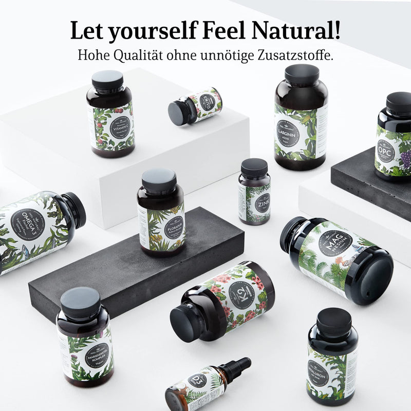 L-Arginine 365 Vegan Capsules With 4500 Mg Vegetable L-Arginine Hcl From Fermentation (Of Which 3750 Mg Pure L-Arginine) Per Daily Dose, No Additives, High Dose, Vegan, Made In Germany - NewNest Australia