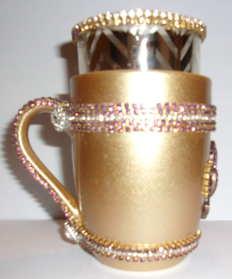 NewNest Australia - Chopper Jack LLC Fleur De Lis Purple Gold Tea Candle Holder 