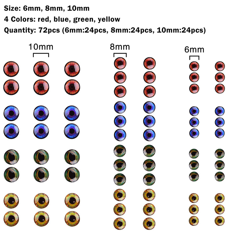 Fishing Eyes for Lures, 3D/4D/5D Realistic Holographic Lure Eyes Fishing Bait Making Kit Fly Tying Material DIY Fishing Tool 5D Lure Eyes 360pcs/6-10mm(5pack) - NewNest Australia