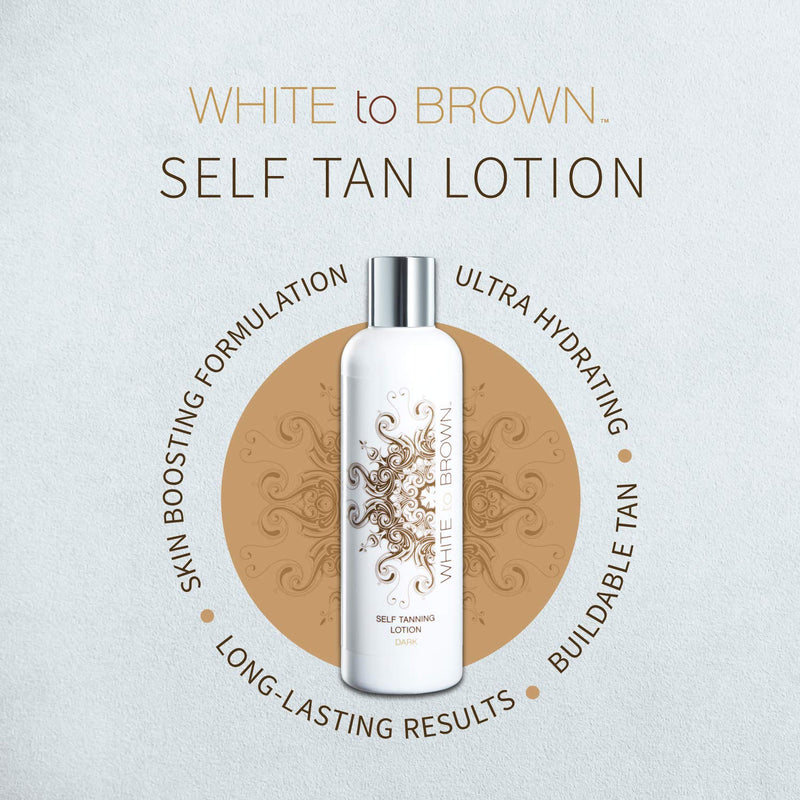 WHITE to BROWN Self Tanning Lotion (Light). A Gradual, Lightweight, Natural-looking, Long-lasting, Streak-free Tan (250ml) light brown - NewNest Australia