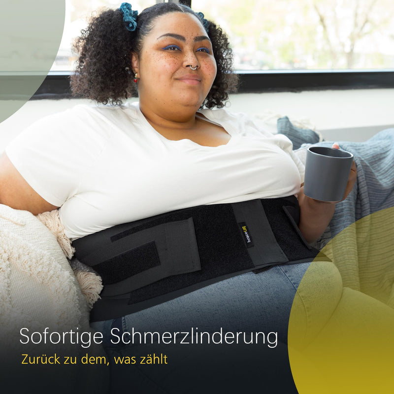 BraceUP Plus Size Back Brace for Women and Men - 3XL to 5XL Extra Large Lower Back Support with Straps and Compression, Plus Size Abdominal Brace (3XL) 3XL (132-157 cm) - NewNest Australia