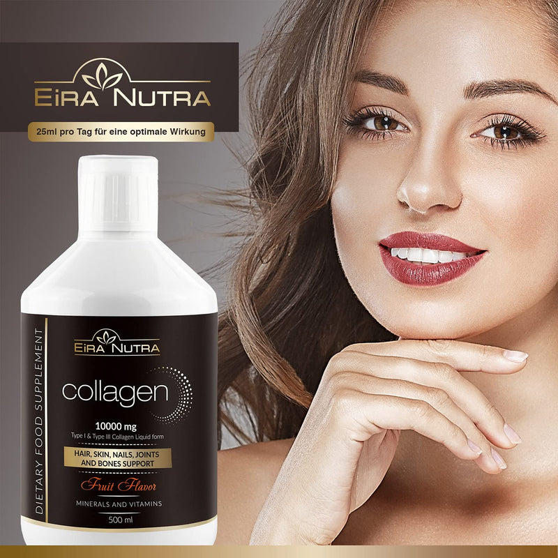 Eira Nutra Premium Collagen Complex / Collagen Drink With Liquid Collagen Liquid For Skin And Hair / Collagen Anti-Ageing Drink / 10,000 Mg Premium Collagen / 500 Ml - NewNest Australia