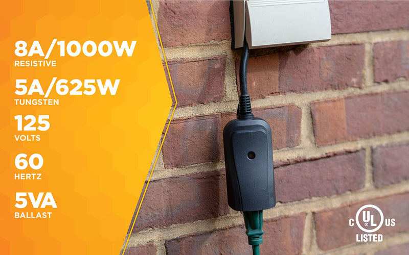 Woods 32555WD Weatherproof Outdoor Electrical Outlet Switch, Wireless Remote Control Plug In, 100 ft Control Range, Weatherproof Remote Control Converter, 60-ft Frequency Range, 1 Pack, Black - NewNest Australia