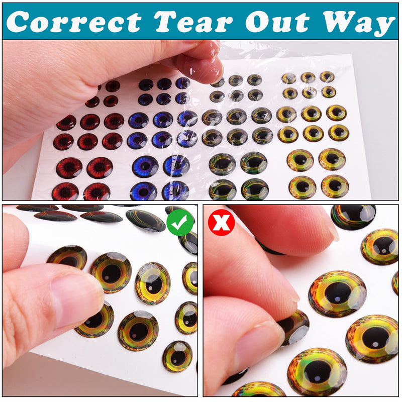 Fishing Eyes for Lures, 3D/4D/5D Realistic Holographic Lure Eyes Fishing Bait Making Kit Fly Tying Material DIY Fishing Tool 5D Lure Eyes 360pcs/6-10mm(5pack) - NewNest Australia