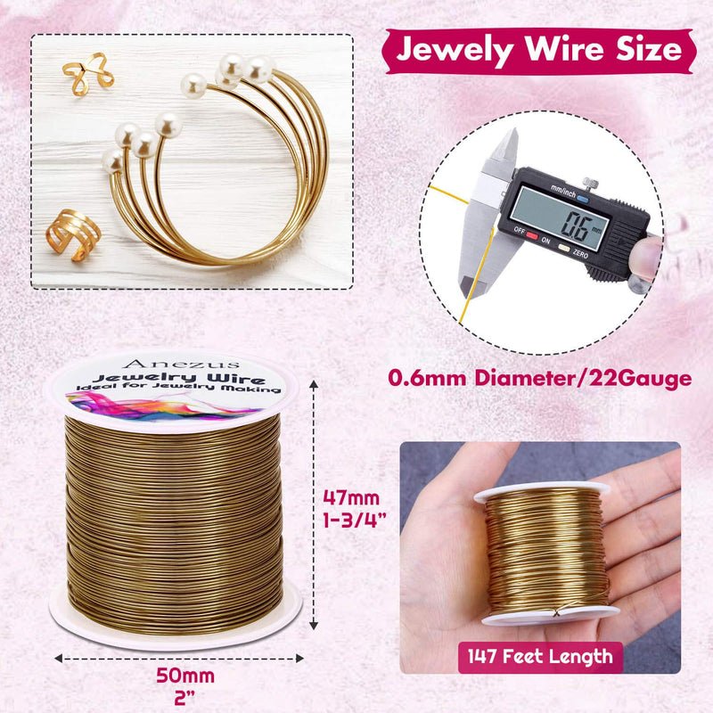 22 Gauge Jewelry Wire, Anezus Craft Wire Tarnish Resistant Copper Beading Wire for Jewelry Making Supplies and Crafting (Antique Bronze) Antique Bronze - NewNest Australia