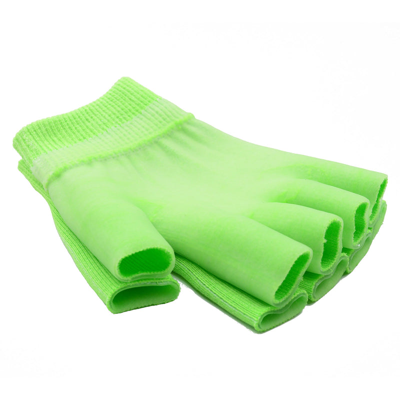 2pcs Moisturizing Spa Gloves Half Finger Touch Screen Gloves Gel Line with Oils and Vitamin E (Green) Green - NewNest Australia