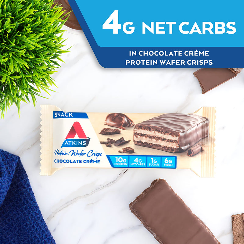 Atkins Protein Wafer Crisps, Chocolate Crème, Keto Friendly, 5 Count - NewNest Australia