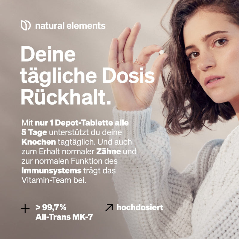 Vitamin D3 + K2 Depot, 180 Tablets, Premium: 99.7+% All Trans MK7 (K2VITAL® by Kappa) + 5,000 IU Vitamin D3, High Dose and Made in Germany - NewNest Australia