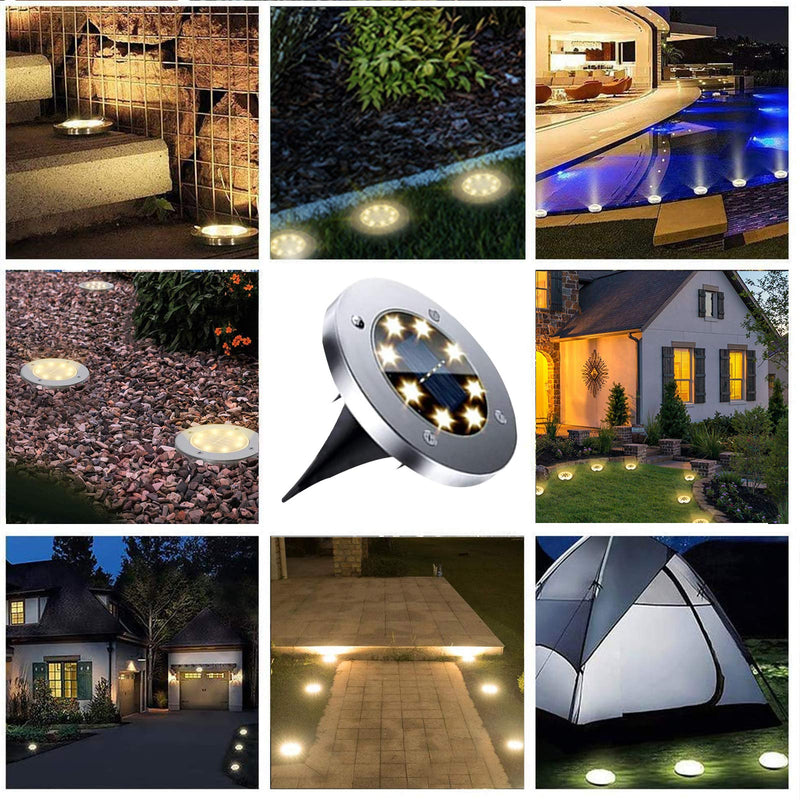 Rayolon Solar Ground Lights, Waterproof Solar Garden Lights, Upgraded Outdoor Garden Waterproof Bright in-Ground Lights, Landscape Lights for Pathway,Yard,Deck,Lawn,Patio,Walkway (4 Pack Warm Light) 4 Pack Warm Light - NewNest Australia