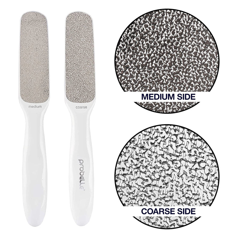 Probelle Double Sided Multidirectional Nickel Foot File Callus Remover - Immediately Reduces calluses and Corns to Powder for Instant Results, Safe Tool (White) White - NewNest Australia