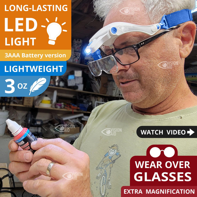 Vision Aid Magnifying Glass With Light, 5 Glasses, Headband, Storage Box, Hands-Free Magnifying Glass For Eyelashes, Jewelry, Microblading Hobbies, Dentist, Close-Up - NewNest Australia