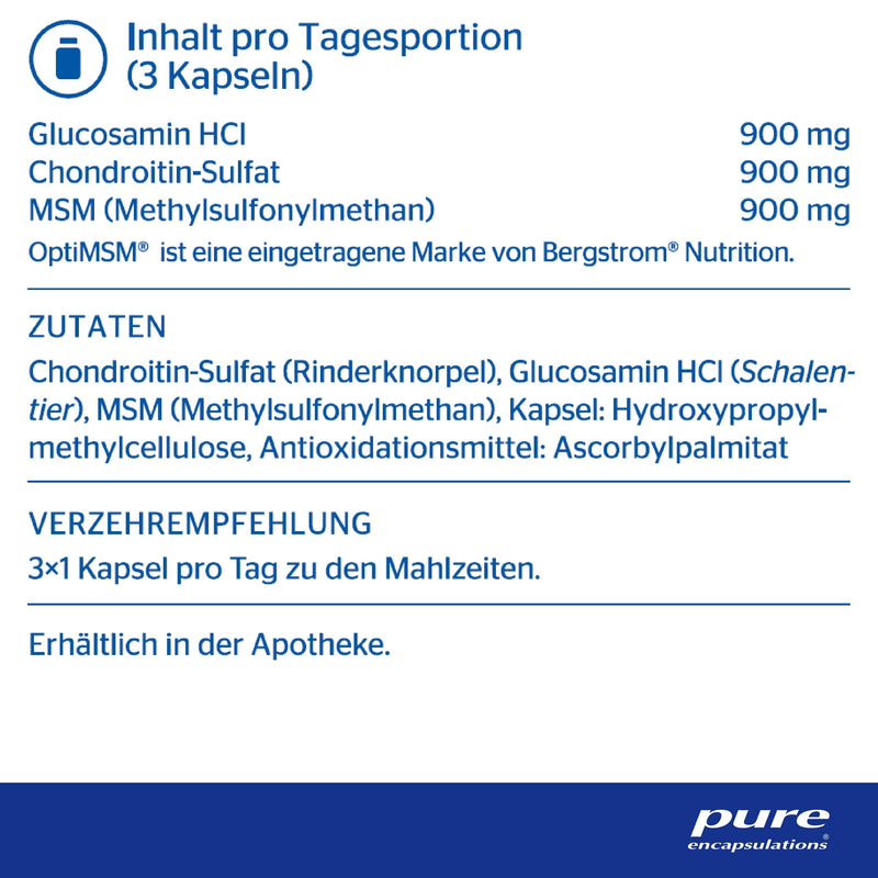 Pure Encapsulations - Glucosamine Chondroitin + MSM - Glucosamine - 60 capsules 60 pieces (pack of 1) - NewNest Australia