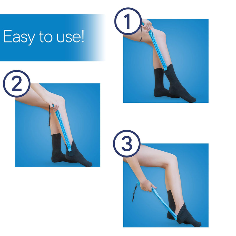 RMS Compression Stocking or Sock Aid for Removing Socks or Light to Medium Compression Hosiery for Men or Women with Arthritis or Limited Mobility (Blue) - NewNest Australia
