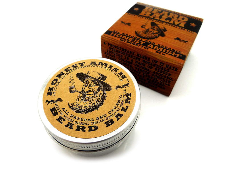 Honest Amish Beard Balm Leave-in Conditioner - Made with only Natural and Organic Ingredients - 2 Ounce Tin - NewNest Australia
