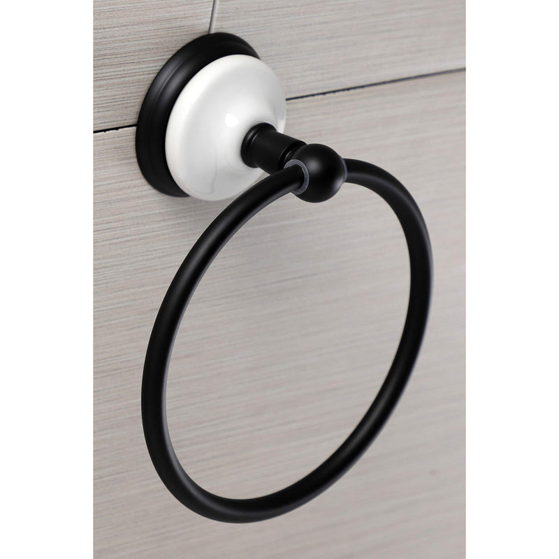 Kingston Brass BA1114MB Victorian Towel Ring, Matte Black - NewNest Australia