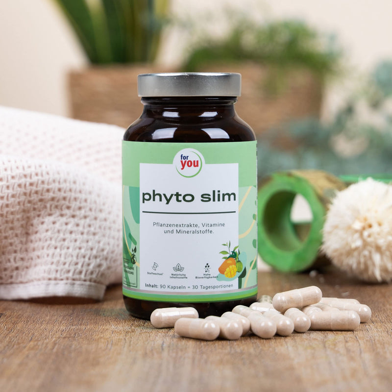 Phyto Slim 90 Capsules With Garcinia Cambogia, Buckwheat Germ Powder, Green Tea Extract, African Mango Extract, Green Coffee Bean Extract, Pure Plant Substances, No Additives, Vegan - NewNest Australia