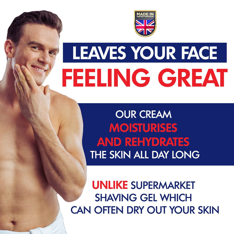 Shaving Cream For Men - Vegan Friendly Peppermint Shave Cream From Gentlemans Face Care Club - Extra Large 150ml Pot With ‘Easy Grip’ Lid + 100% Satisfaction Guarantee - NewNest Australia