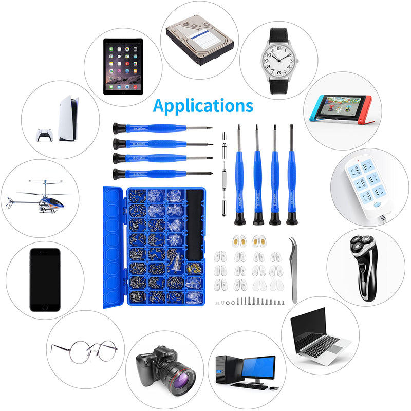 Upgrade Version Magnetic Eye Glass Repairing Kit, Eyeglass Repair Tool Kit with Compact Screw Box Include Nose Pads, Precision Screwdriver Set, Screws, Tweezer for Eyeglass, Sunglass, Spectacles Watch - NewNest Australia
