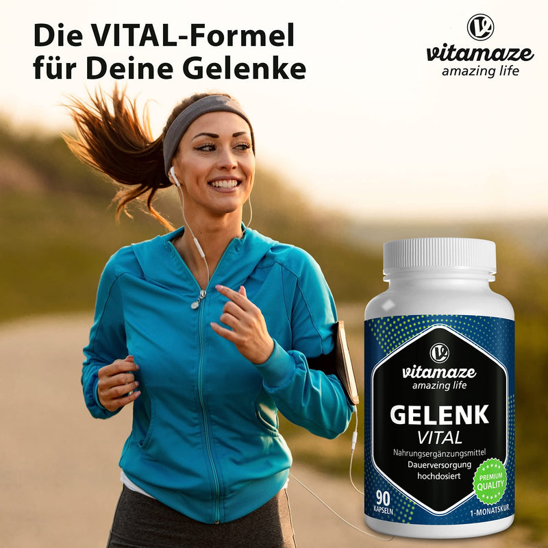 Joint Vital Capsules High Dose With Glucosamine + Chondroitin + Hyaluronic Acid + Msm, 90 Capsules As 1 Month Treatment, Natural Dietary Supplement Without Additives, Made In Germany - NewNest Australia