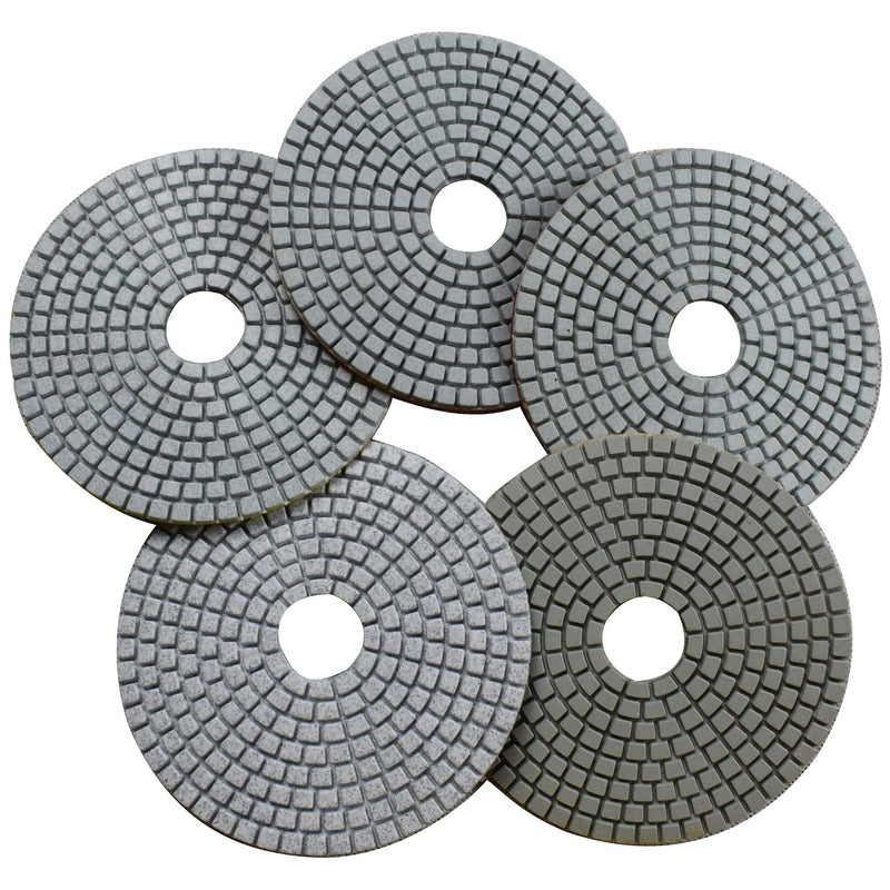 Konfor Wet Diamond 5 inch Polishing Pads 5 Packs for Granite Marble Travertine Concrete Quartz Terrazzo Renew - NewNest Australia