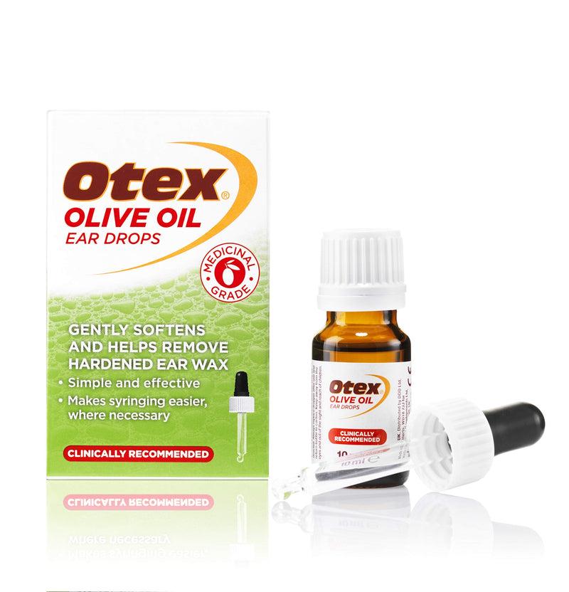 Otex Olive Oil Ear Drops For Natural, Gentle Removal of Excessive, Hardened Ear Wax. Bottle with Dropper Applicator, 10 ml (Pack of 1) Single - NewNest Australia