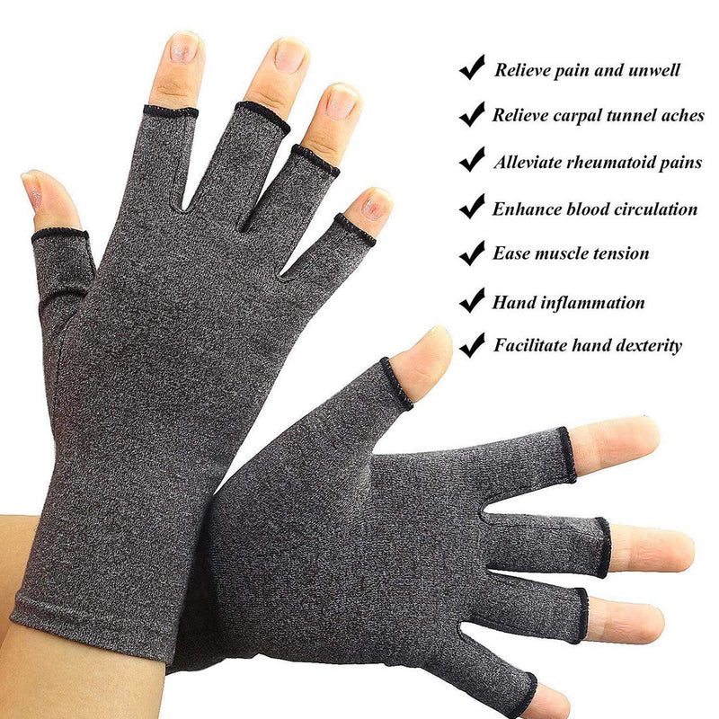 SUPERFA 2 Pairs Arthritis Gloves for Women and Men - Compression Gloves for Arthritis Pain Relief, Rheumatoid and Osteoarthritis, for Typing and Daily Work Grey M (4 Count) - NewNest Australia