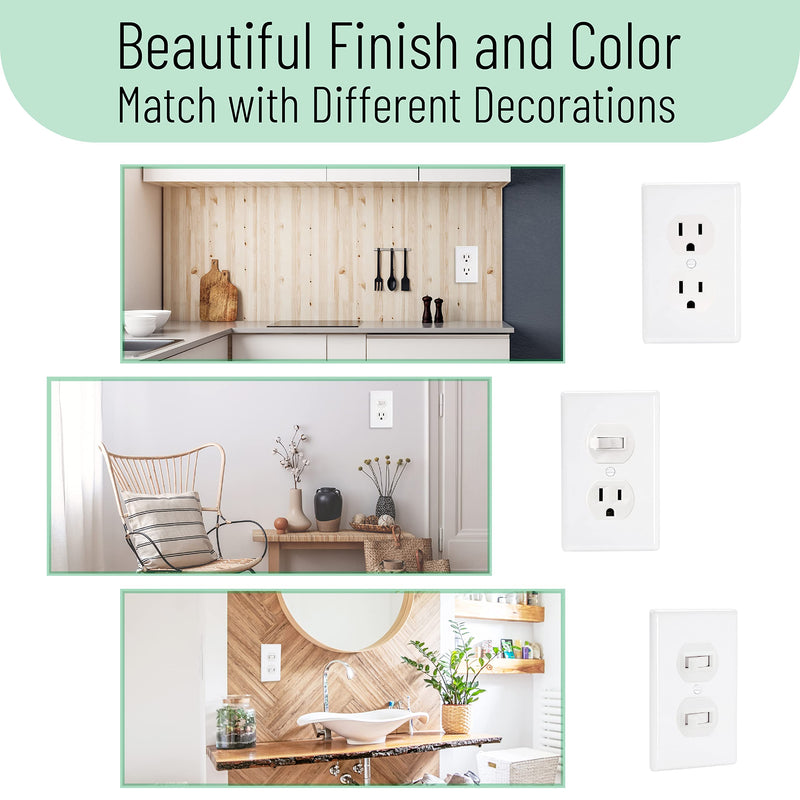 Bates- White Outlet Covers, Wall Plates, Pack of 12, Electrical Outlet Cover Plates, Wall Plates for Outlets, Electric Outlet Covers, Wall Plate Cover, Outlet Plate, Plug Cover, Outlet Covers, Power - NewNest Australia