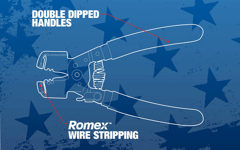 Southwire - 65172140 SNM1214HH-US ROMEX BOXJaw Wire Stripper, Dual Wire Cutter Strips both 12/2 & 14/2 Romex NMB JACKETS and 12 and 14 AWG Solid Wire - NewNest Australia